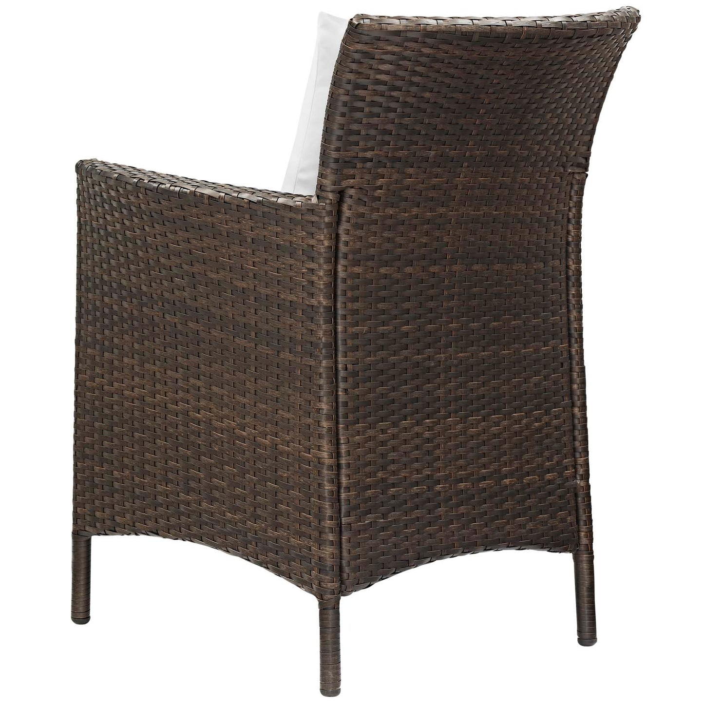 Conduit 5 Piece Outdoor Patio Wicker Rattan Set, Rattan, Wicker, Brown White, 18697