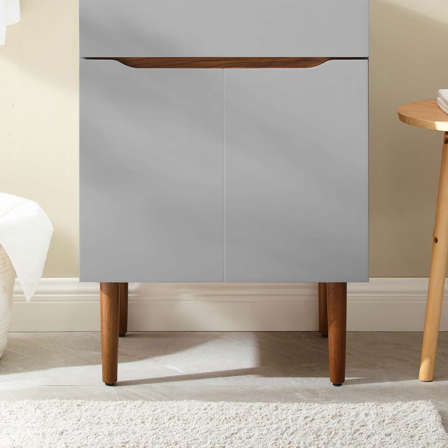 Harvest 24" Bathroom Vanity Cabinet (Sink Basin Not Included), Wood, Grey Gray Brown Brown Walnut, 18790