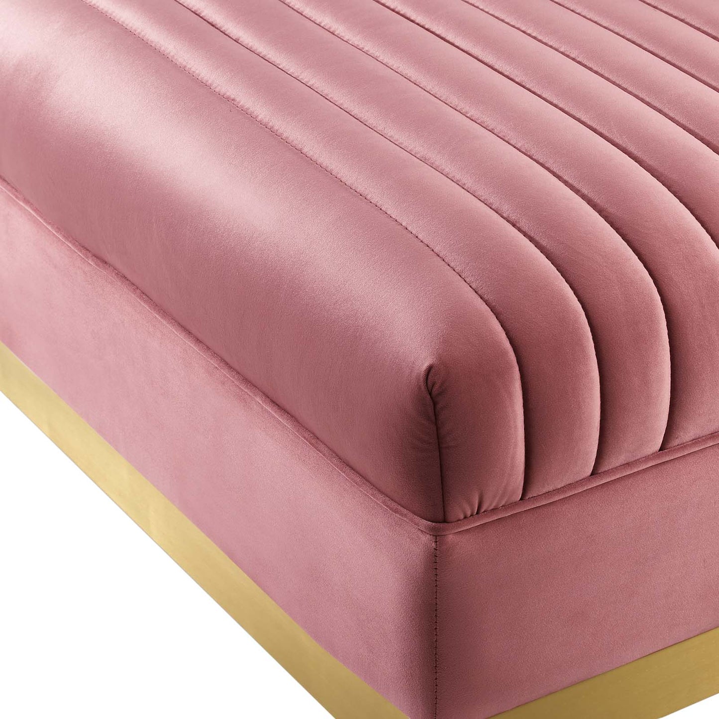 Sanguine 3 Piece Performance Velvet Sectional Sofa Set, Velvet, Pink, 18796