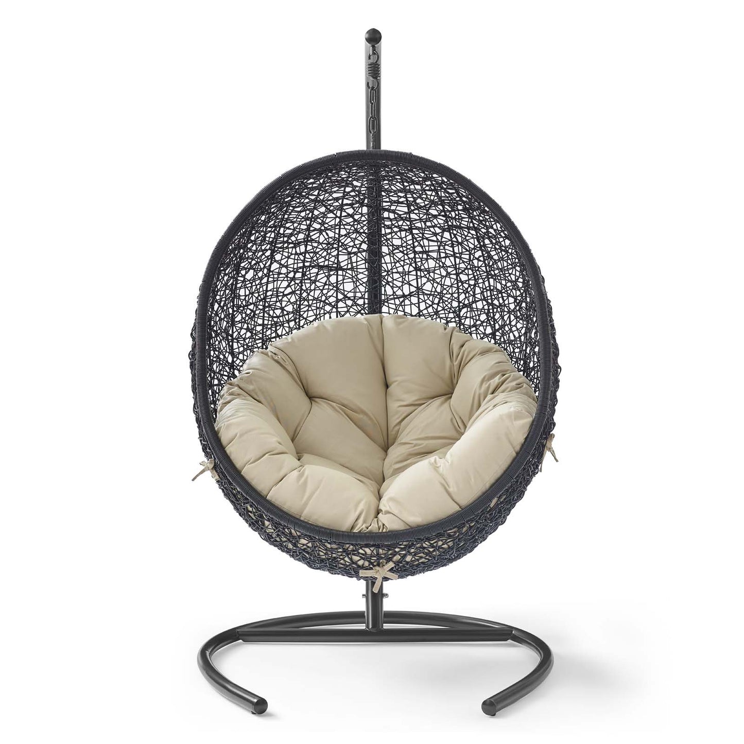 Encase Sunbrella® Swing Outdoor Patio Lounge Chair, Black Beige, 18825