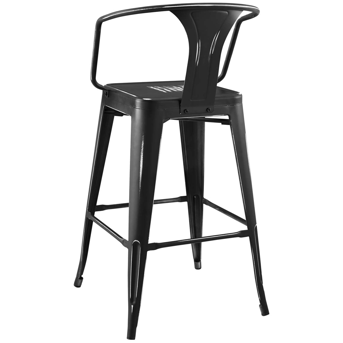 Promenade Bar Stool Set of 4, Metal, Steel, Black, 18846