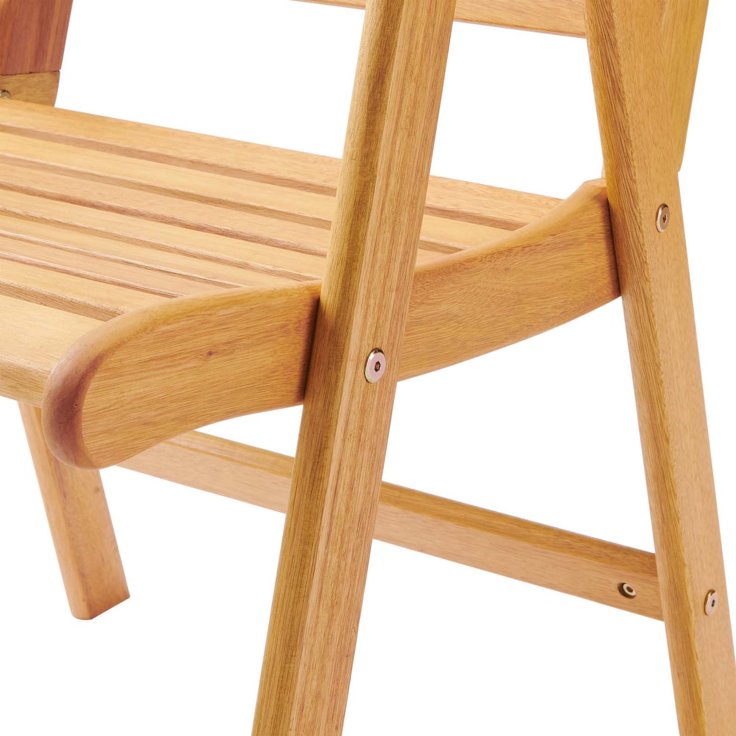 Hatteras Outdoor Patio Eucalyptus Wood Armchair Set of 2, Wood, Brown Natural, 18886