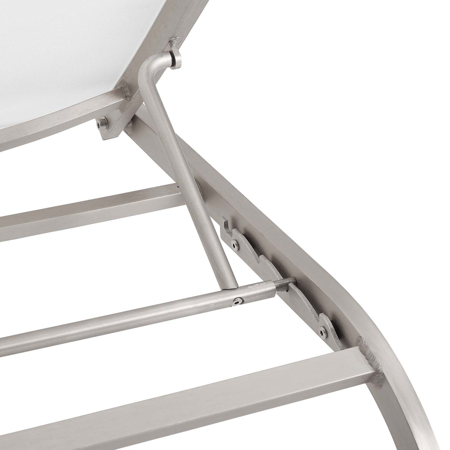 Savannah Outdoor Patio Mesh Chaise Lounge Set of 4, Aluminum, Metal, Steel, White, 18983