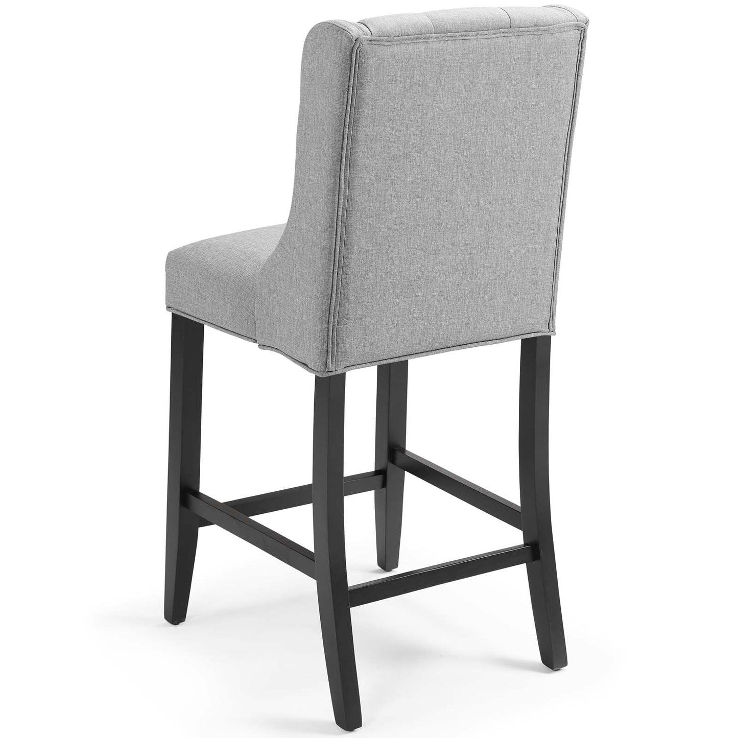Baronet Counter Bar Stool Upholstered Fabric Set of 2, Fabric, Wood, Light Grey Gray, 19020