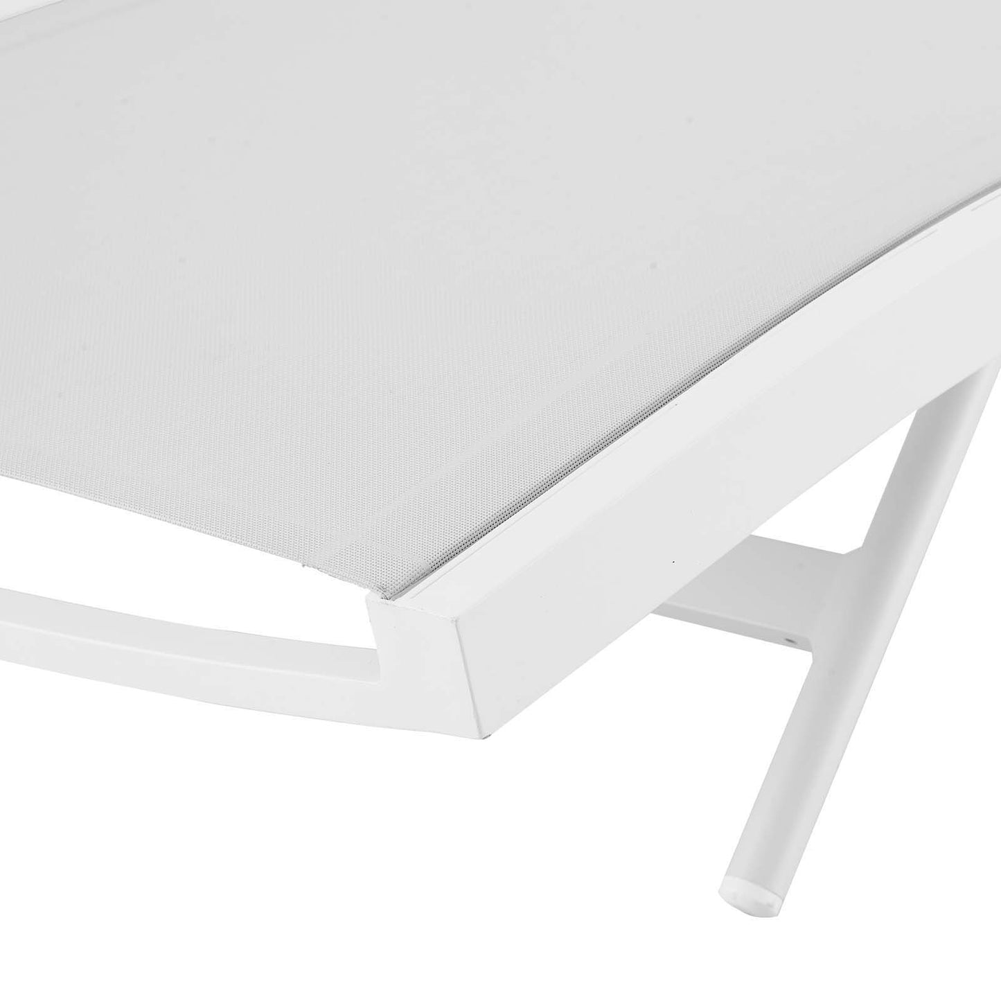 Glimpse Outdoor Patio Mesh Chaise Lounge Set of 4, Aluminum, Metal, Steel, White, 19116