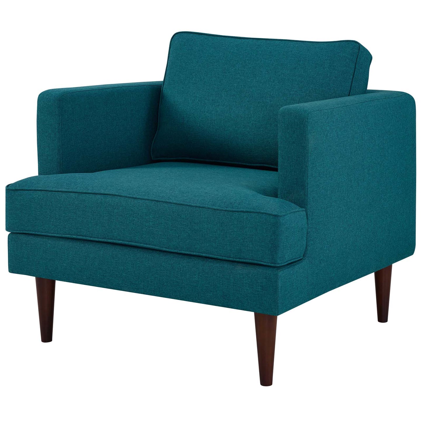 Agile Upholstered Fabric Sofa and Armchair Set, Fabric, Teal Blue, 19151