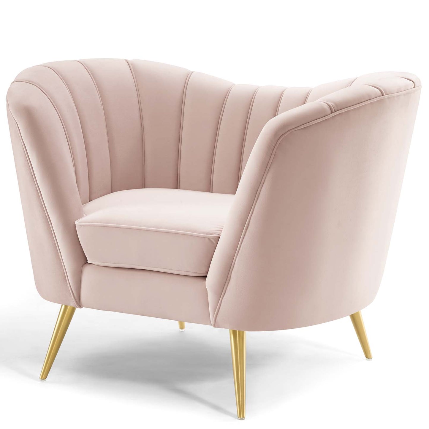 Opportunity Performance Velvet Sofa and Armchair Set, Velvet, Pink, 19189