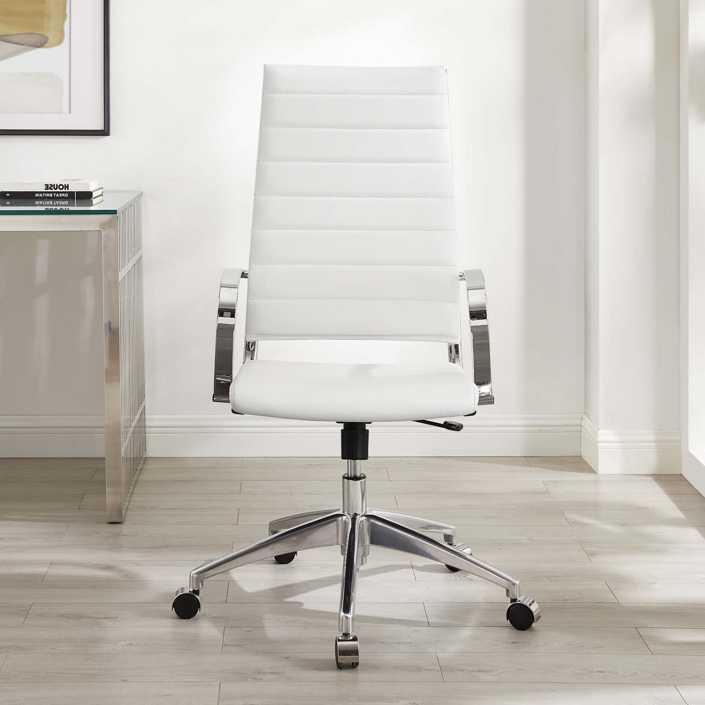 Jive Highback Office Chair, Faux Leather, White, 19316