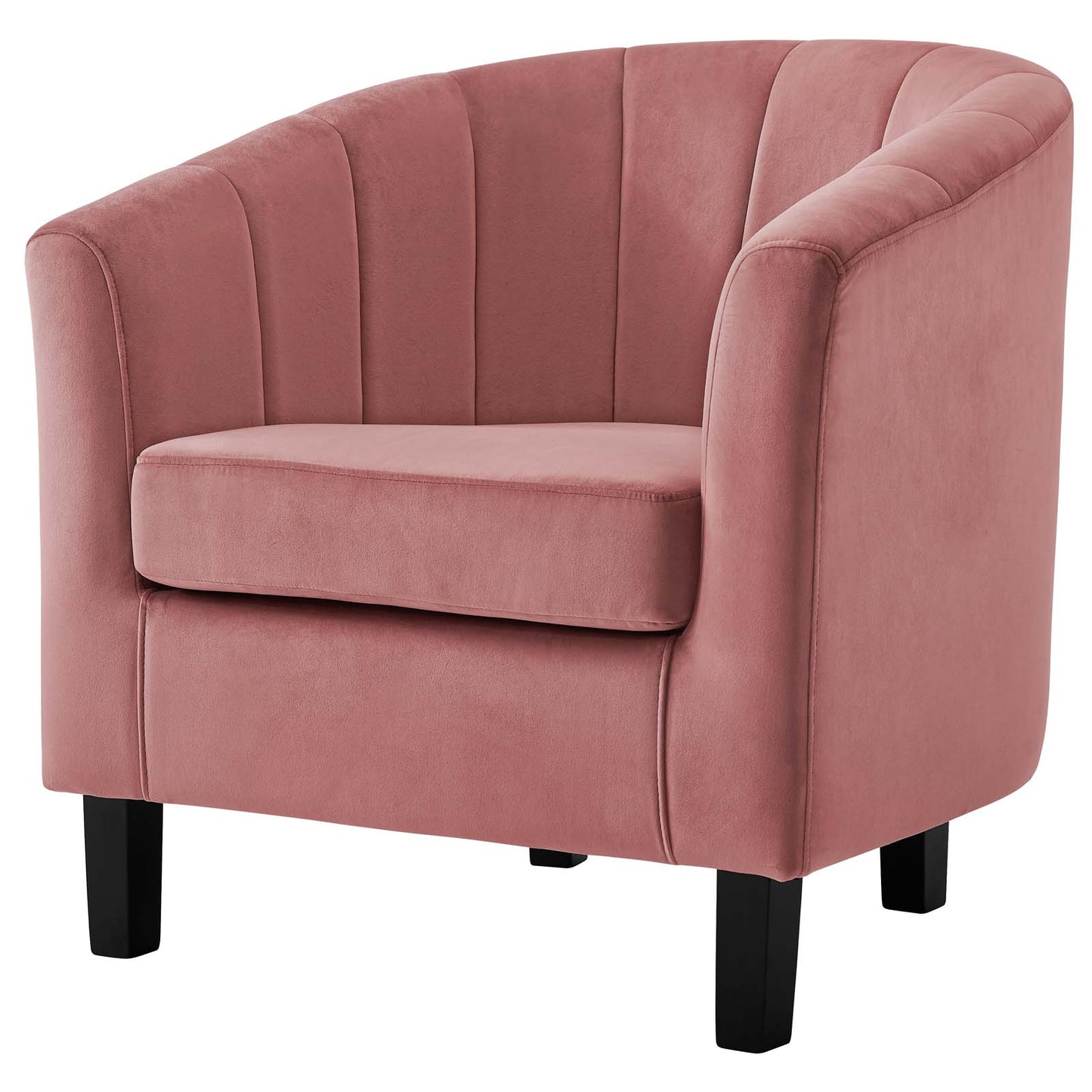 Prospect Channel Tufted Performance Velvet Loveseat and Armchair Set, Velvet, Pink, 19361