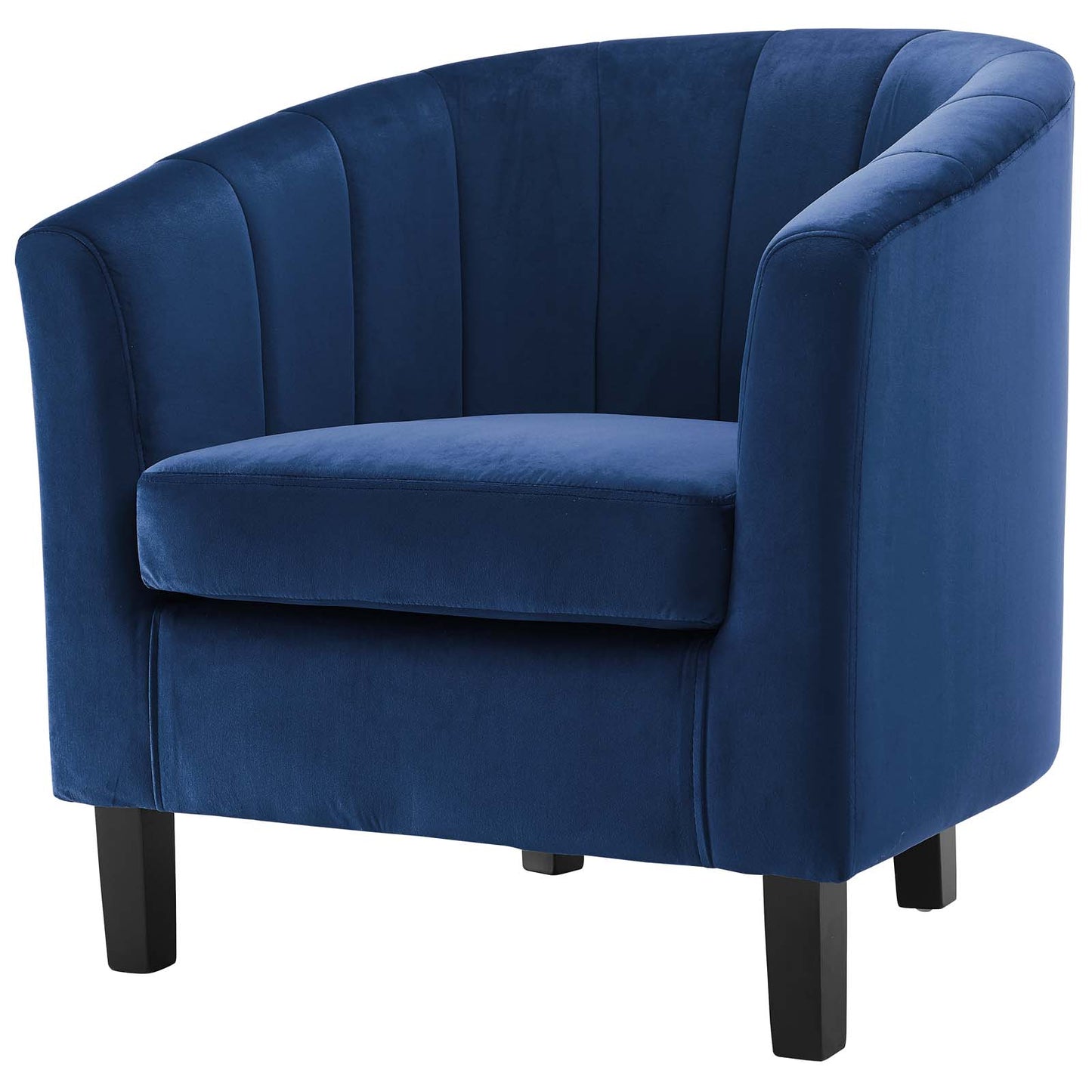 Prospect Channel Tufted Performance Velvet Loveseat and Armchair Set, Velvet, Blue Navy, 19365