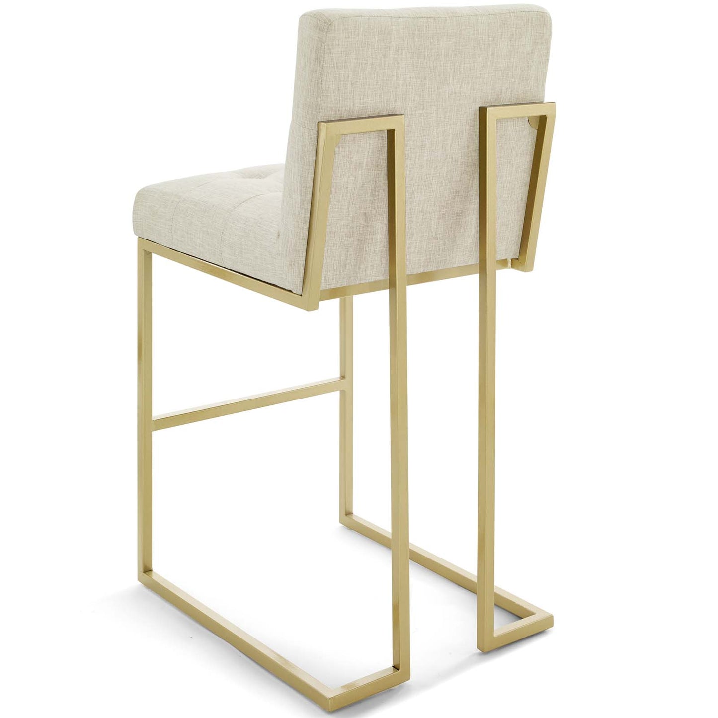 Privy Gold Stainless Steel Performance Velvet Bar Stool Set of 2, Velvet, Metal Steel, Gold Beige, 19416
