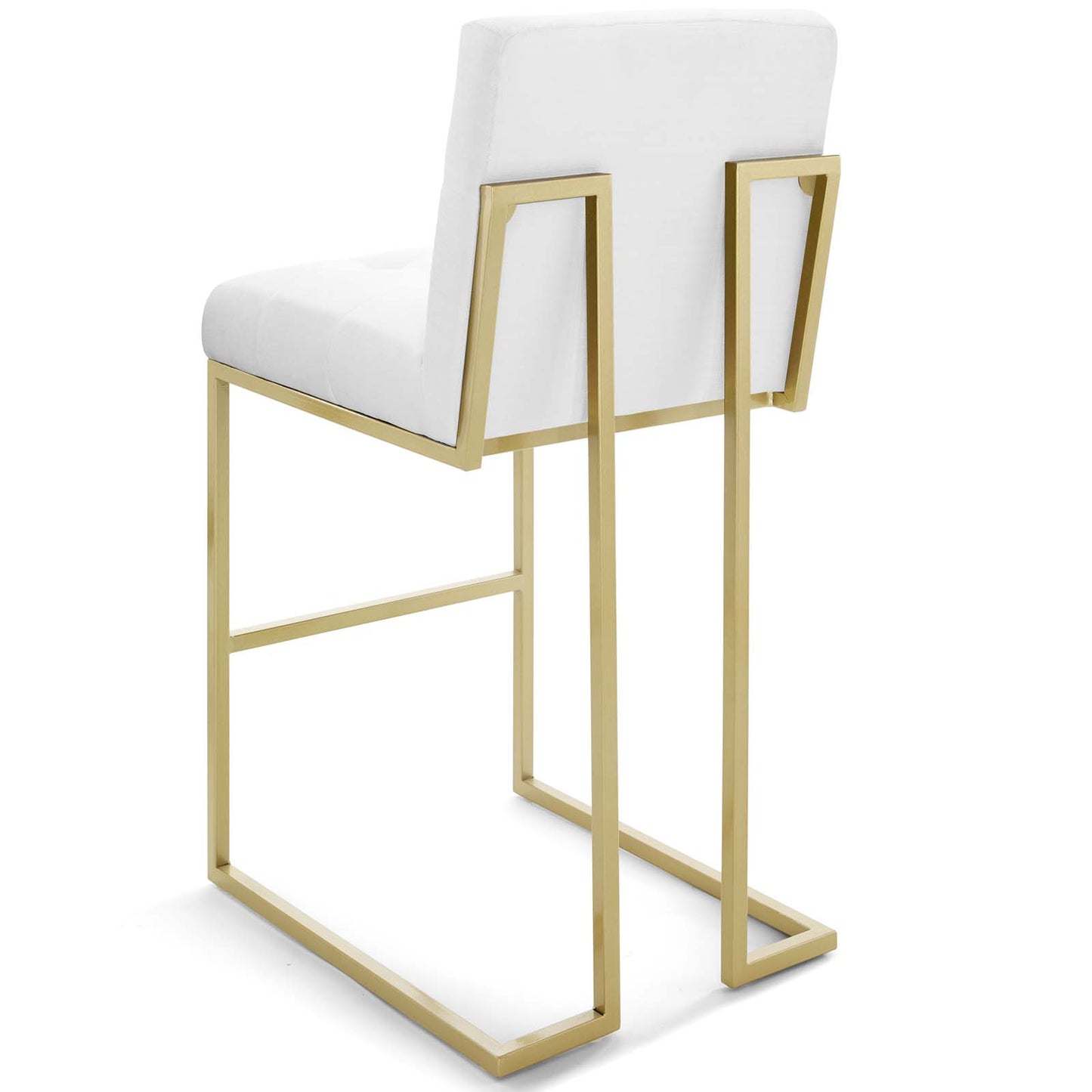 Privy Gold Stainless Steel Performance Velvet Bar Stool Set of 2, Velvet, Metal Steel, Gold White, 19418