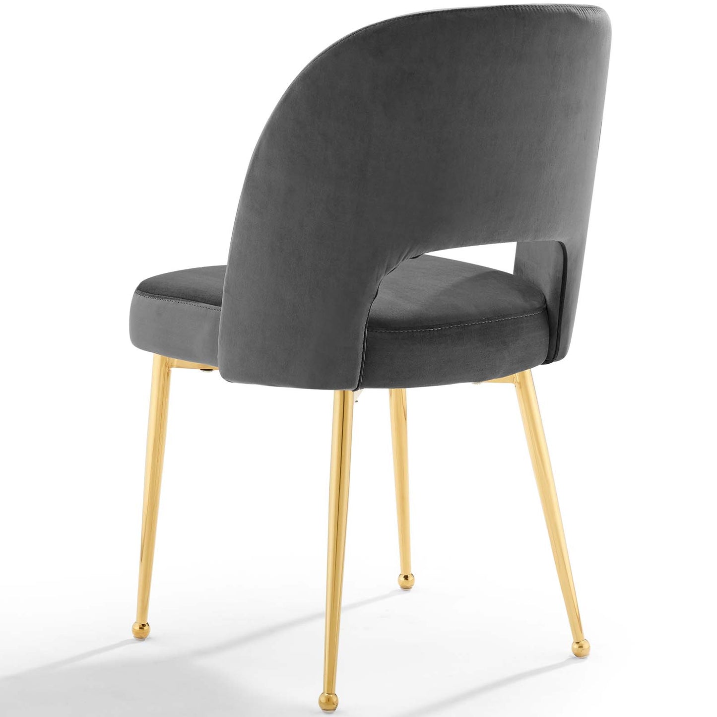 Rouse Dining Room Side Chair Set of 2, Velvet, Metal Steel, Dark Grey Gray, 19427
