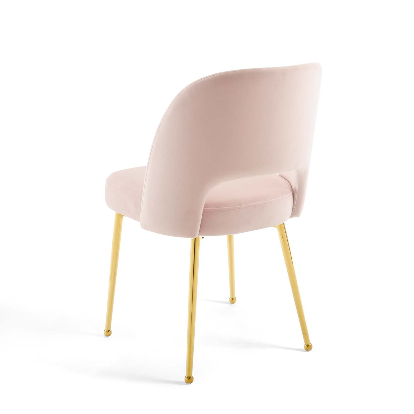 Rouse Dining Room Side Chair Set of 2, Velvet, Metal Steel, Pink, 19429