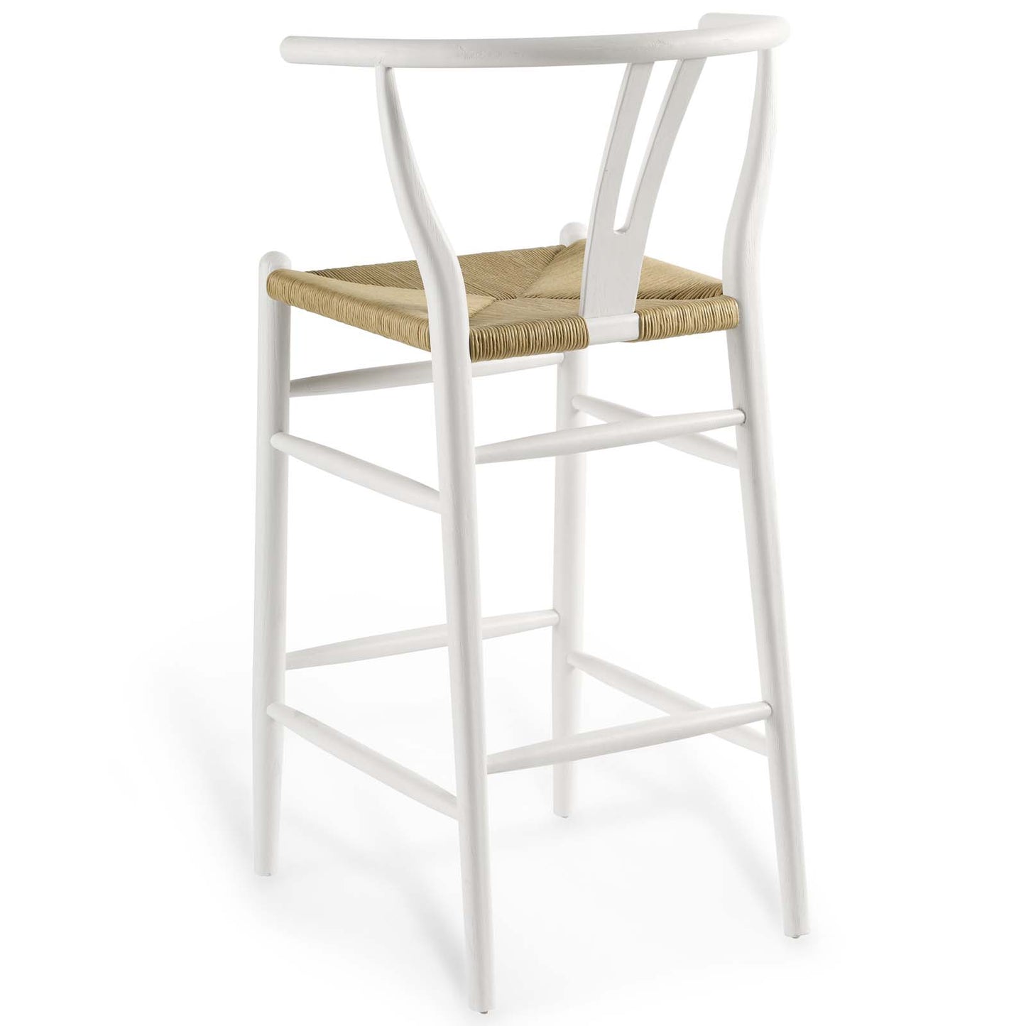 Amish Wood Bar Stool Set of 2, Wood, White, 19438