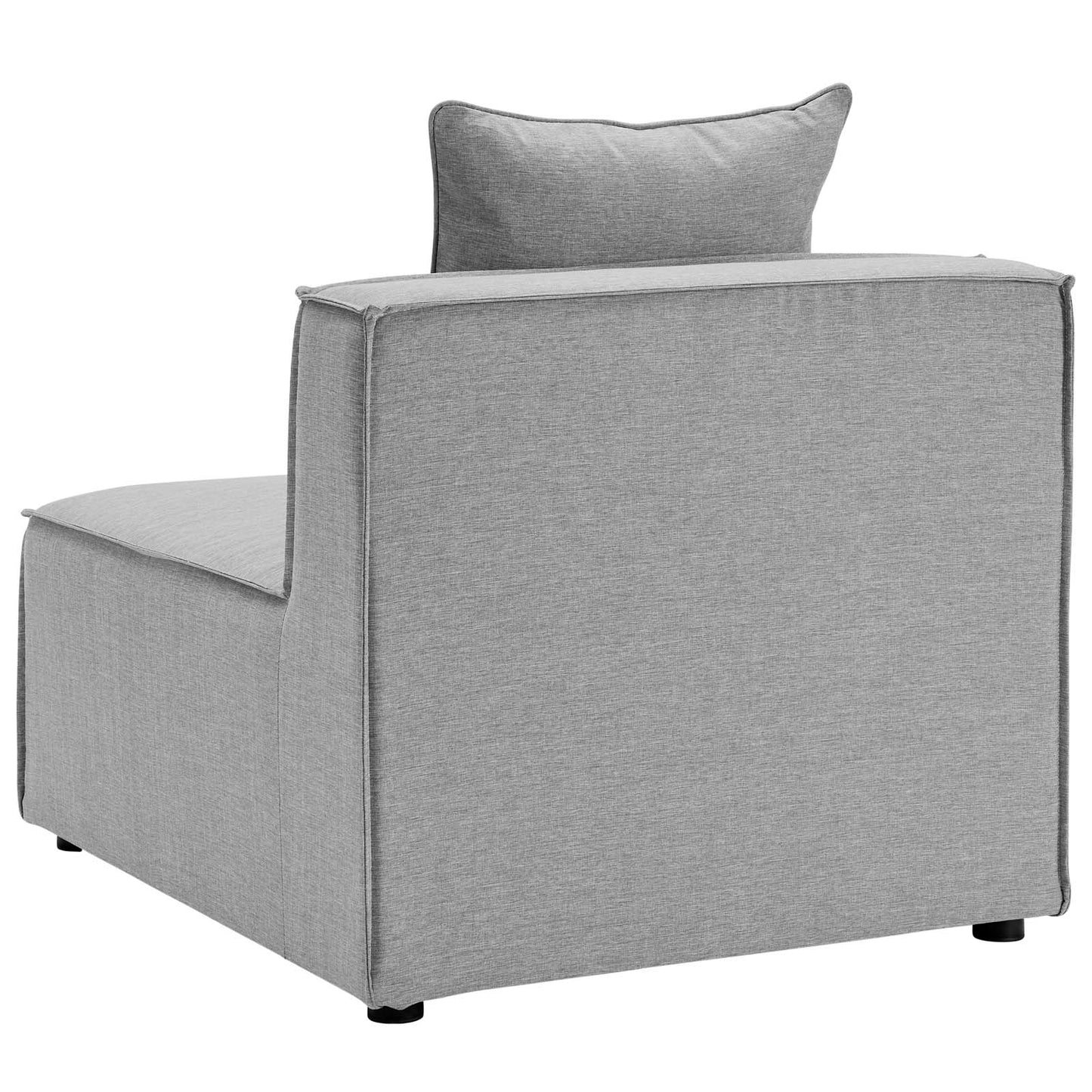 Saybrook Outdoor Patio Upholstered Sectional Sofa Armless Chair, Fabric, Grey Gray, 19522