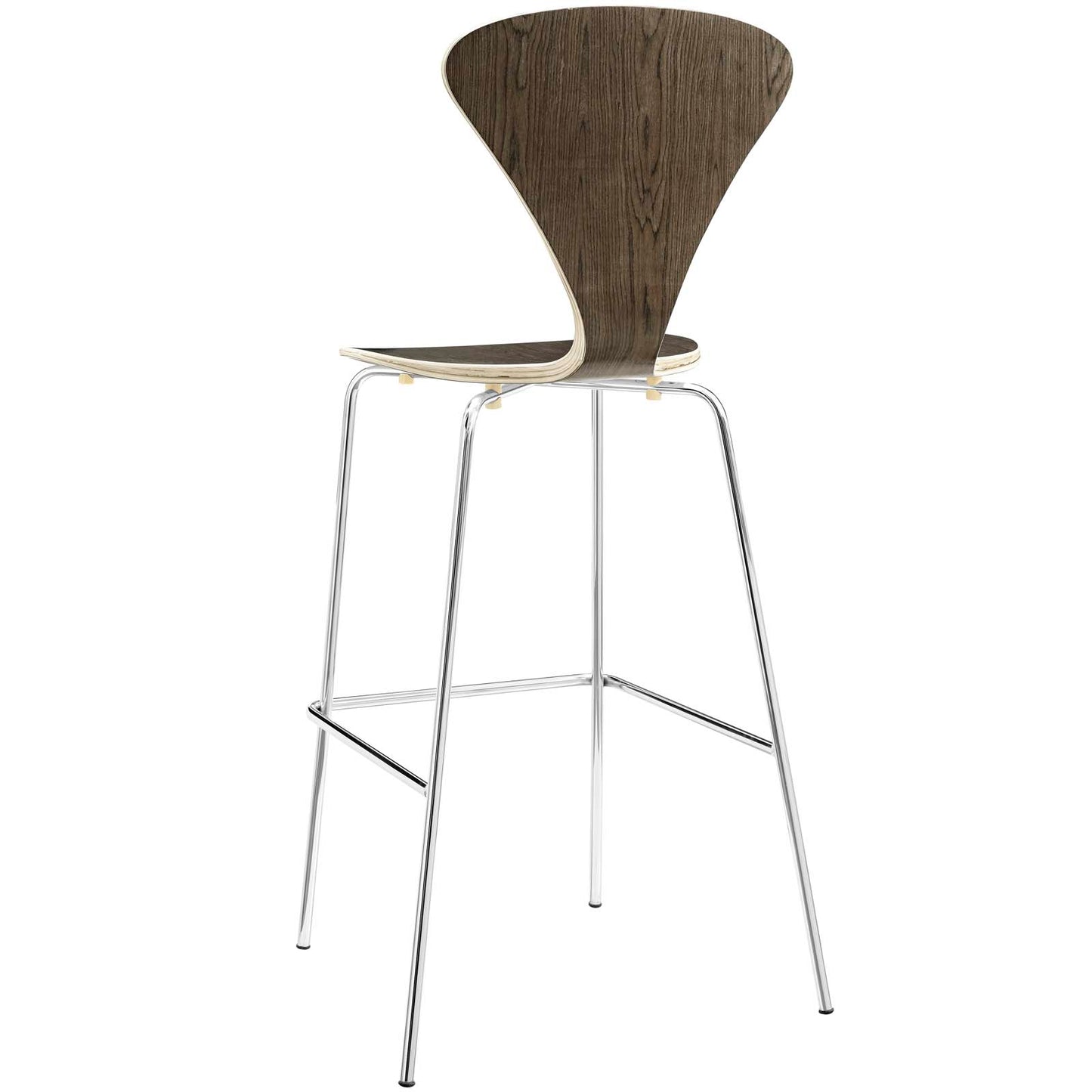 Passage Dining Bar Stool Set of 2, Wood, Metal, Brown Walnut, 19566