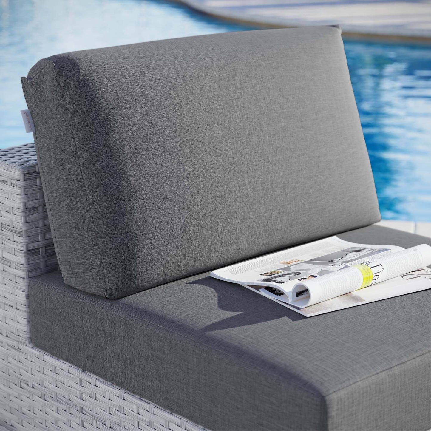 Convene Outdoor Patio Armless Chair, Rattan, Wicker, Grey Gray, 19701