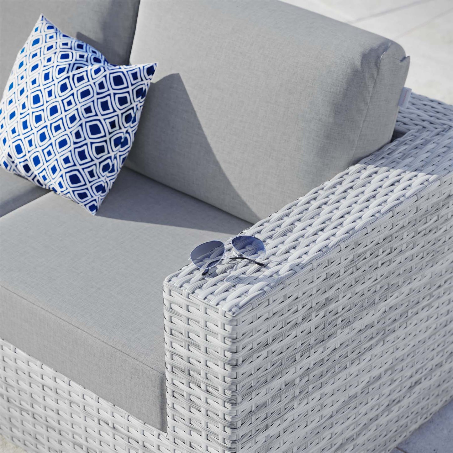 Convene Outdoor Patio Right-Arm Loveseat, Rattan, Wicker, Grey Gray, 19714