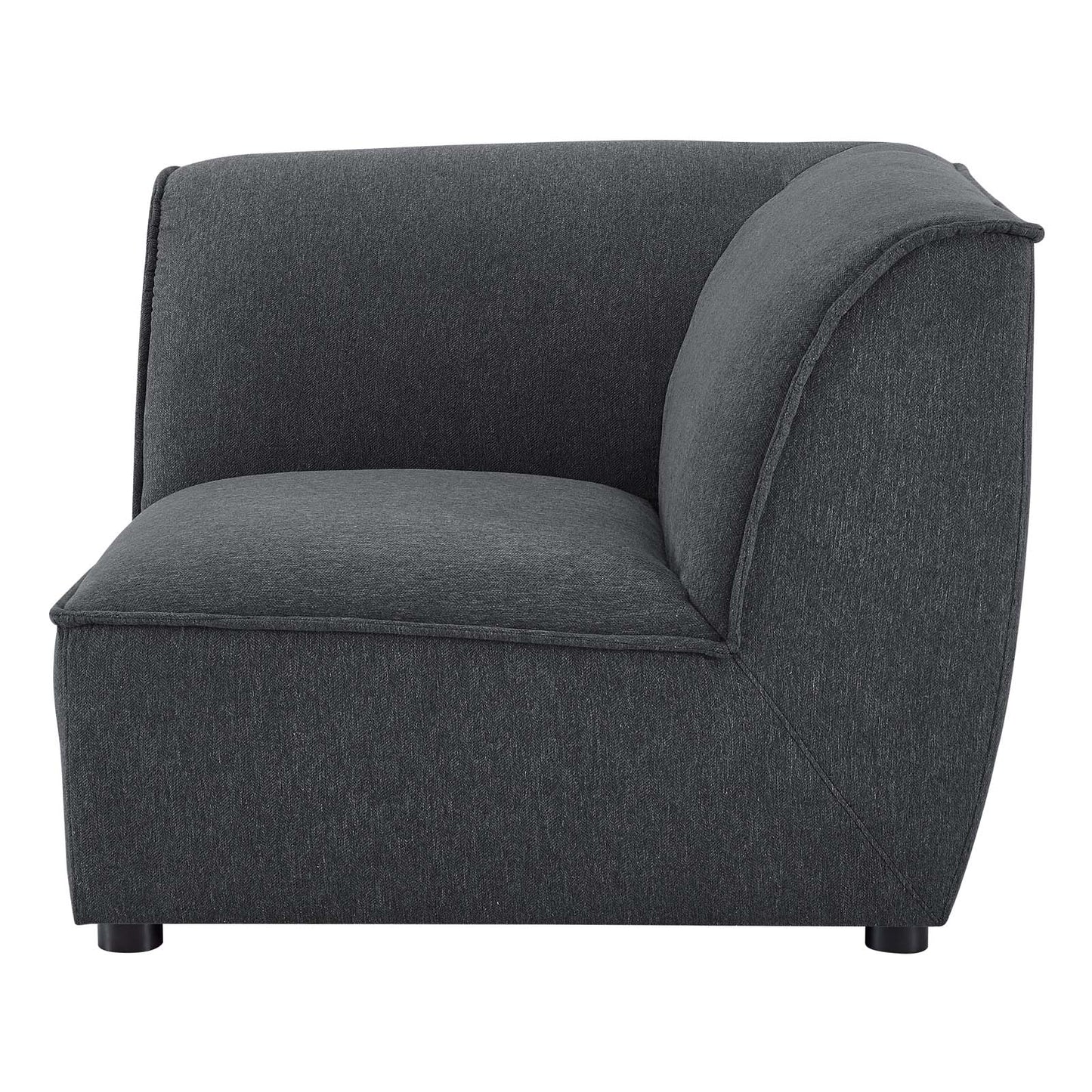 Comprise Corner Sectional Sofa Chair, Fabric, Dark Grey Gray, 20007