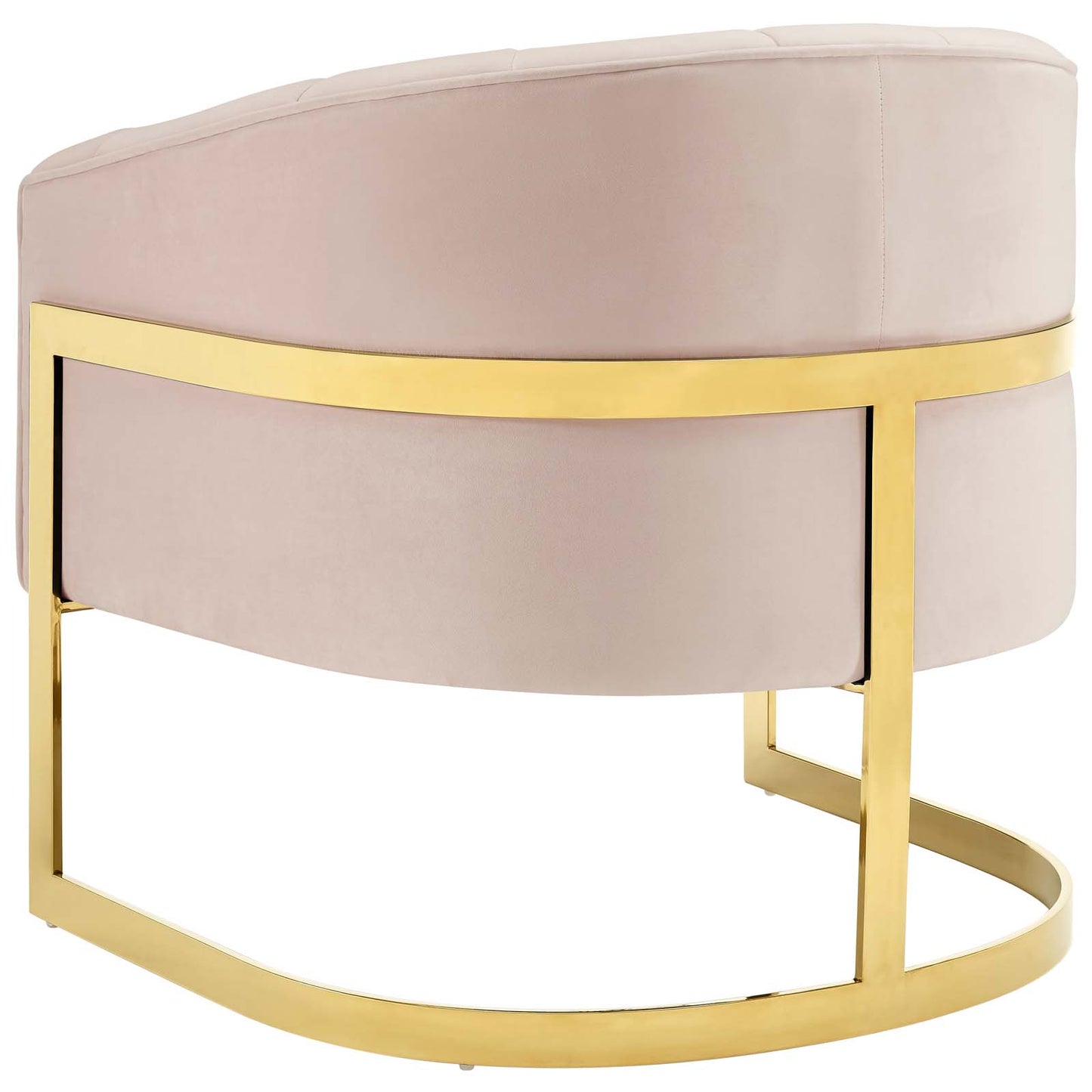 Esteem Accent Armchair Performance Velvet Set of 2, Velvet, Metal Steel, Pink, 20024