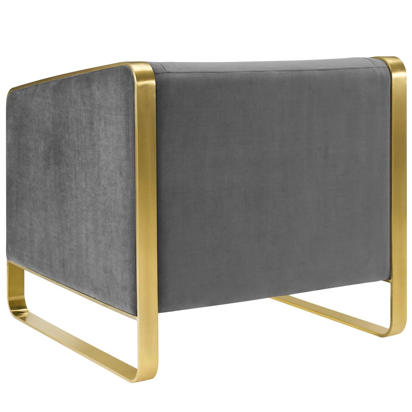 Visualize Armchair Performance Velvet Set of 2, Velvet, Metal Steel, Grey Gray, 20027