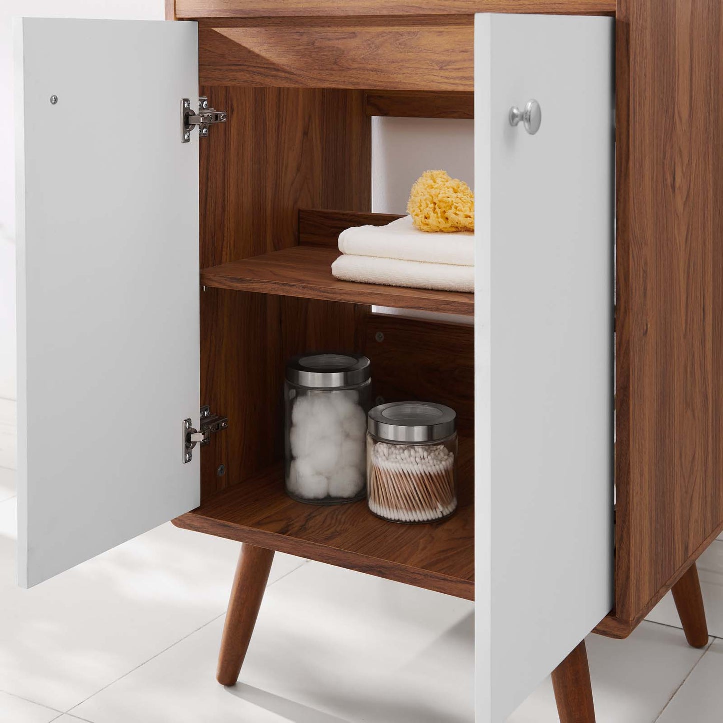 Transmit 24" Bathroom Vanity, Wood, Brown Walnut White, 20056