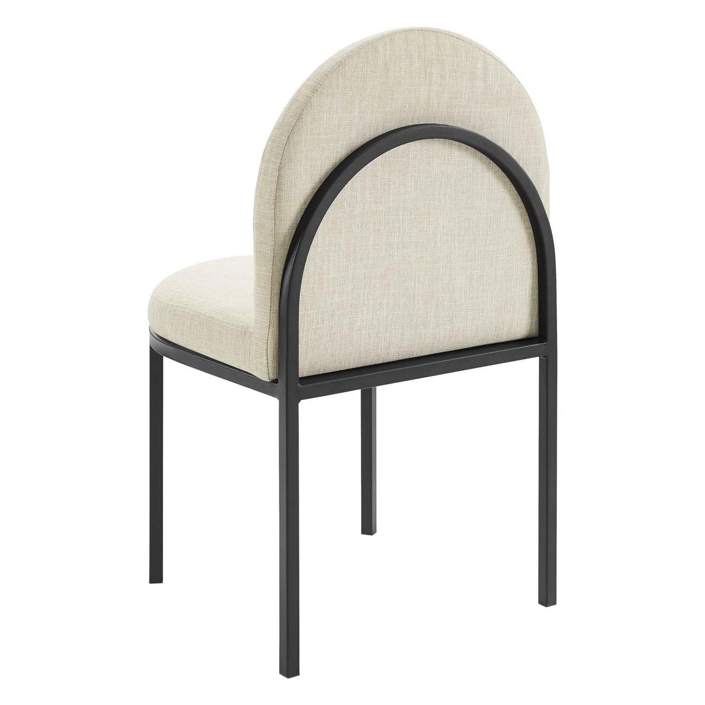 Isla Dining Side Chair Upholstered Fabric Set of 2, Fabric, Black Beige, 20143