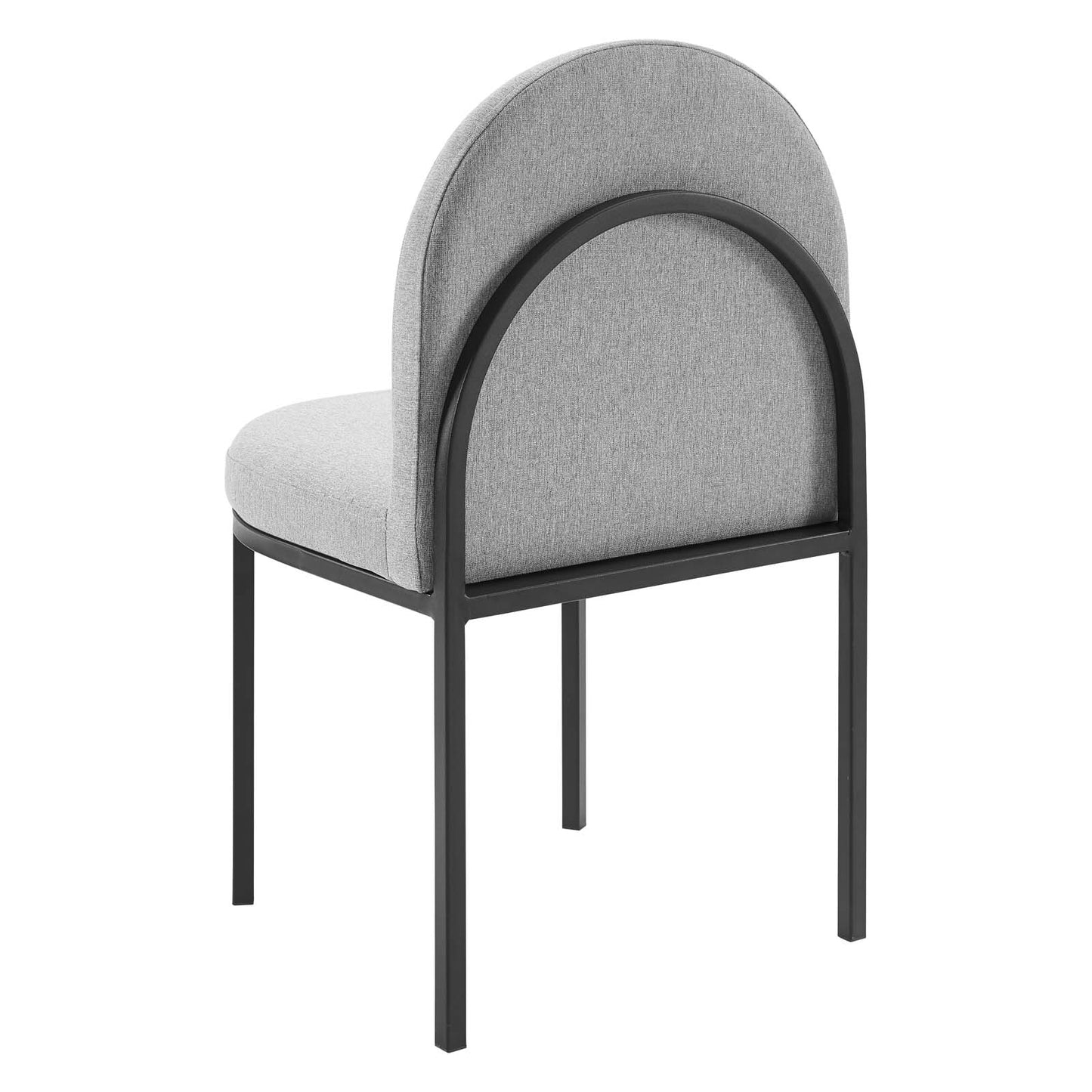 Isla Dining Side Chair Upholstered Fabric Set of 2, Fabric, Black Grey Gray, 20145