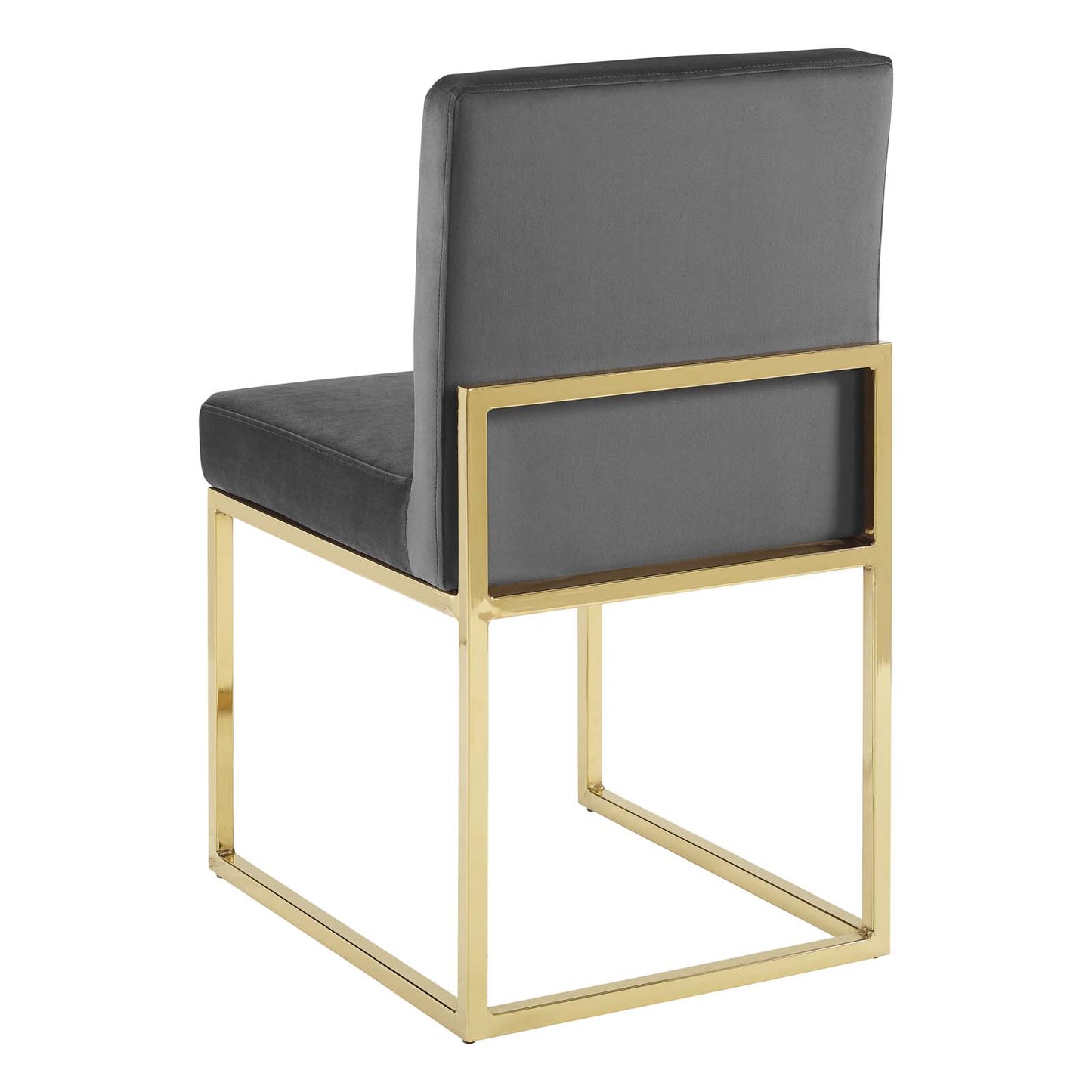 Carriage Dining Chair Performance Velvet Set of 2, Velvet, Metal Steel, Gold Grey Gray, 20154