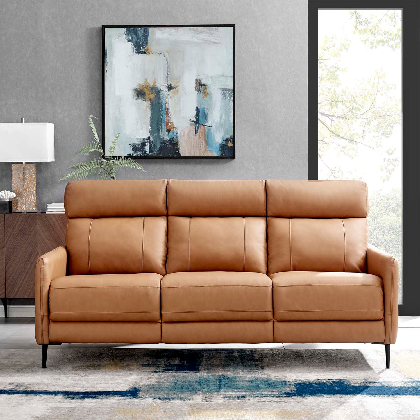 Huxley Leather Sofa, Leather, Tan, 23292