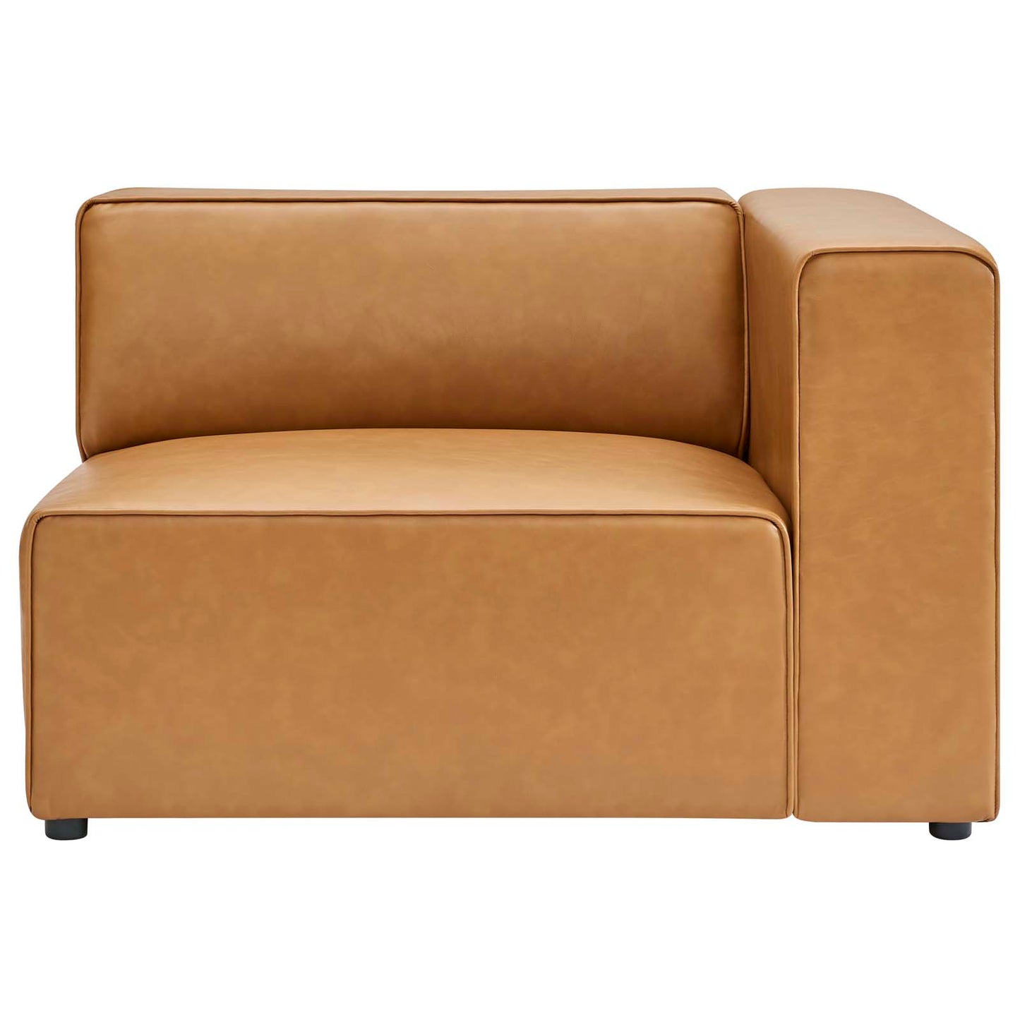 Mingle Vegan Leather Right-Arm Chair, Faux Vegan Leather, Tan, 20329