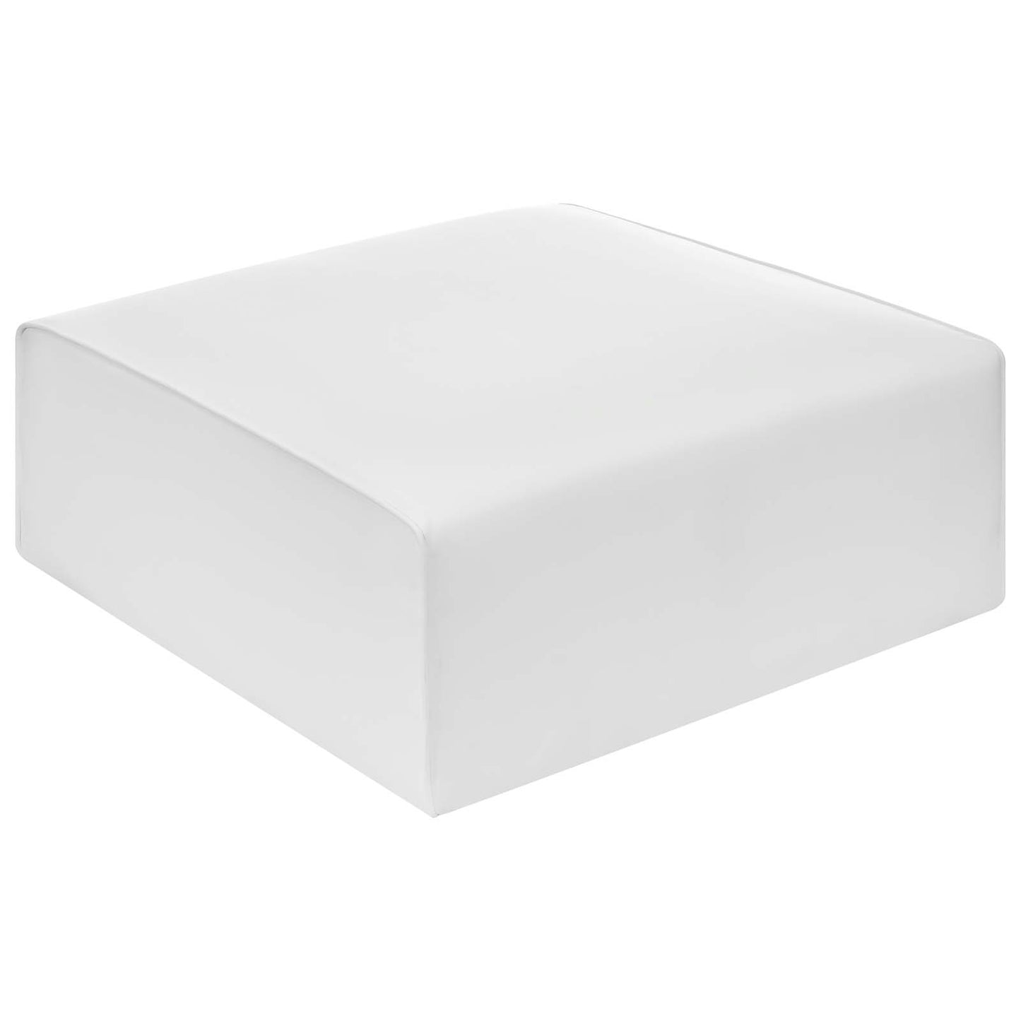 Mingle Performance Velvet Ottoman, Velvet, White, 20336