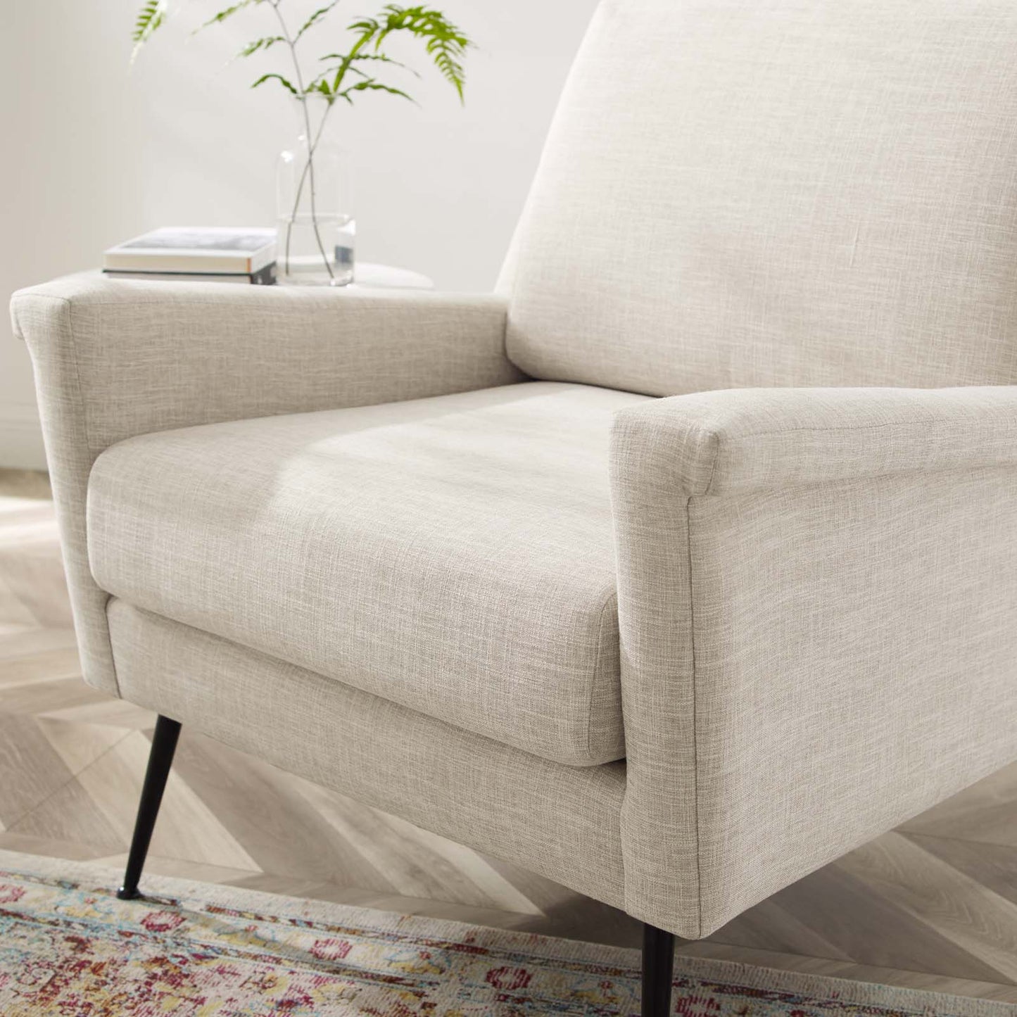 Chesapeake Fabric Armchair, Fabric, Black Beige, 20358