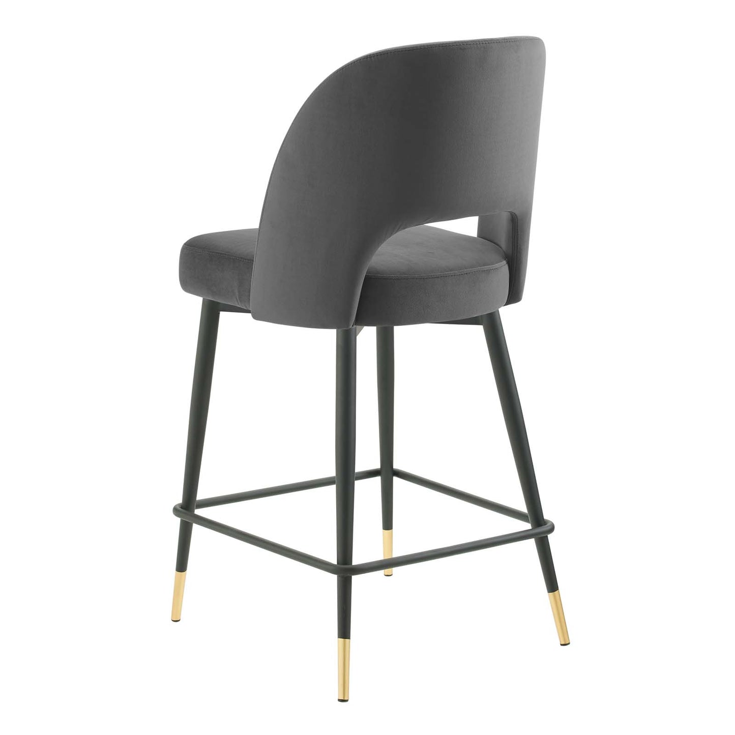 Rouse Performance Velvet Counter Stool, Velvet, Metal Steel, Dark Grey Gray, 20393