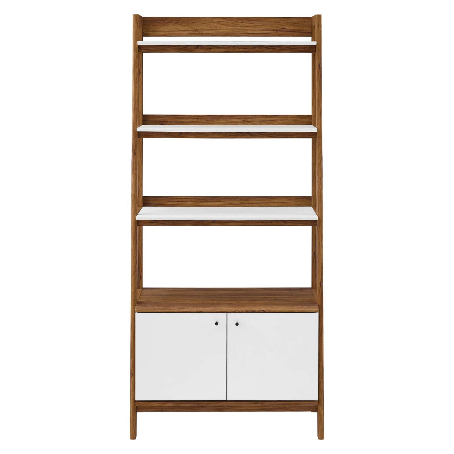 Bixby 33" Bookshelf, Wood, Brown Walnut White, 20413