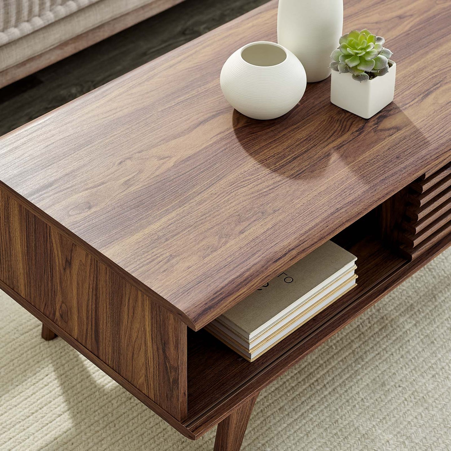 Render Coffee Table, Wood, Brown Walnut, 20520