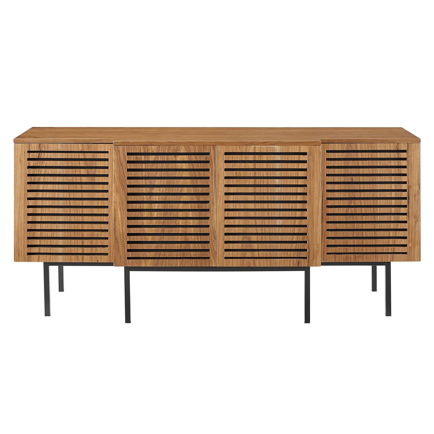 Parker Sideboard, Wood, Metal Steel, Brown Walnut, 23300
