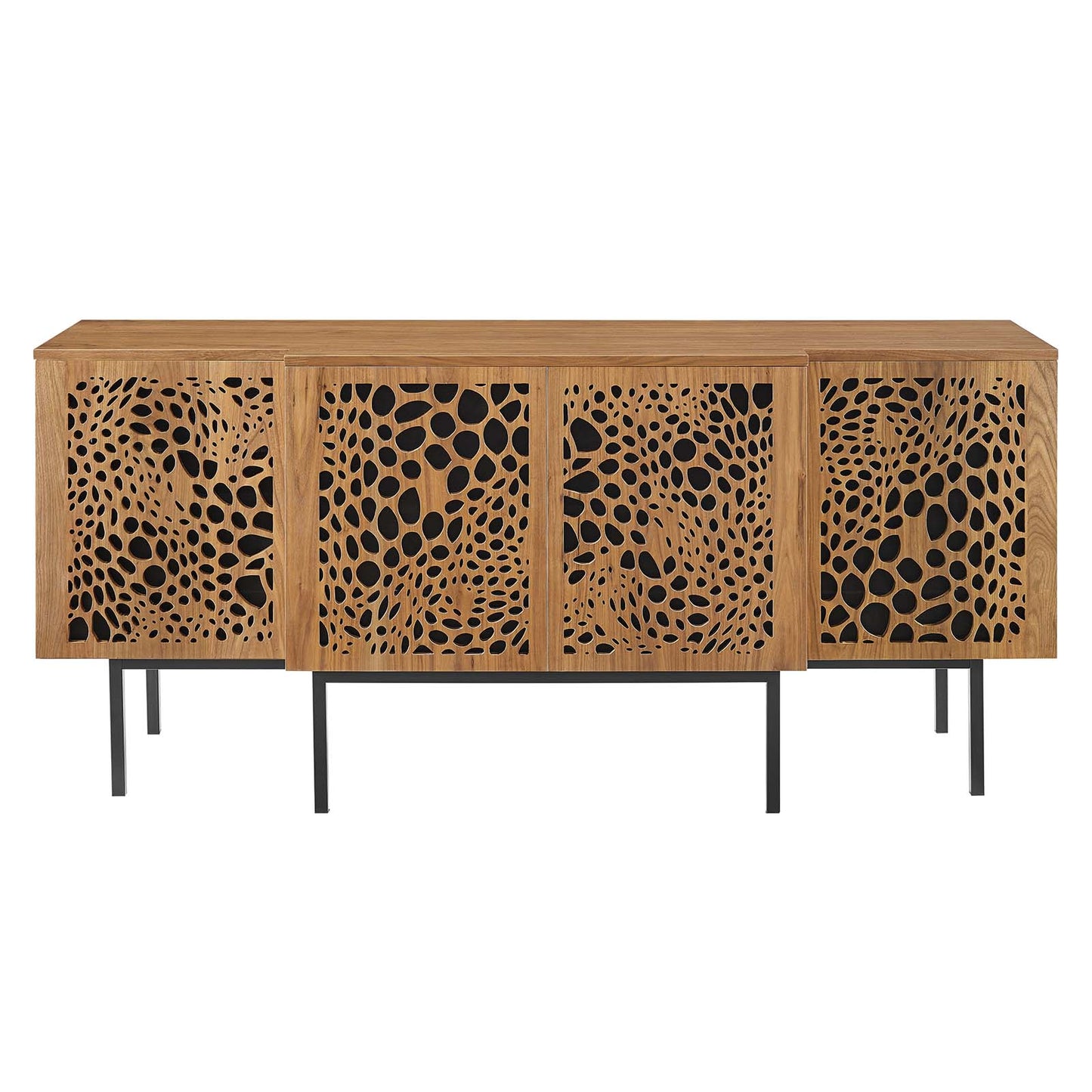 Yosemite Sideboard, Wood, Metal Steel, Brown Walnut, 23302