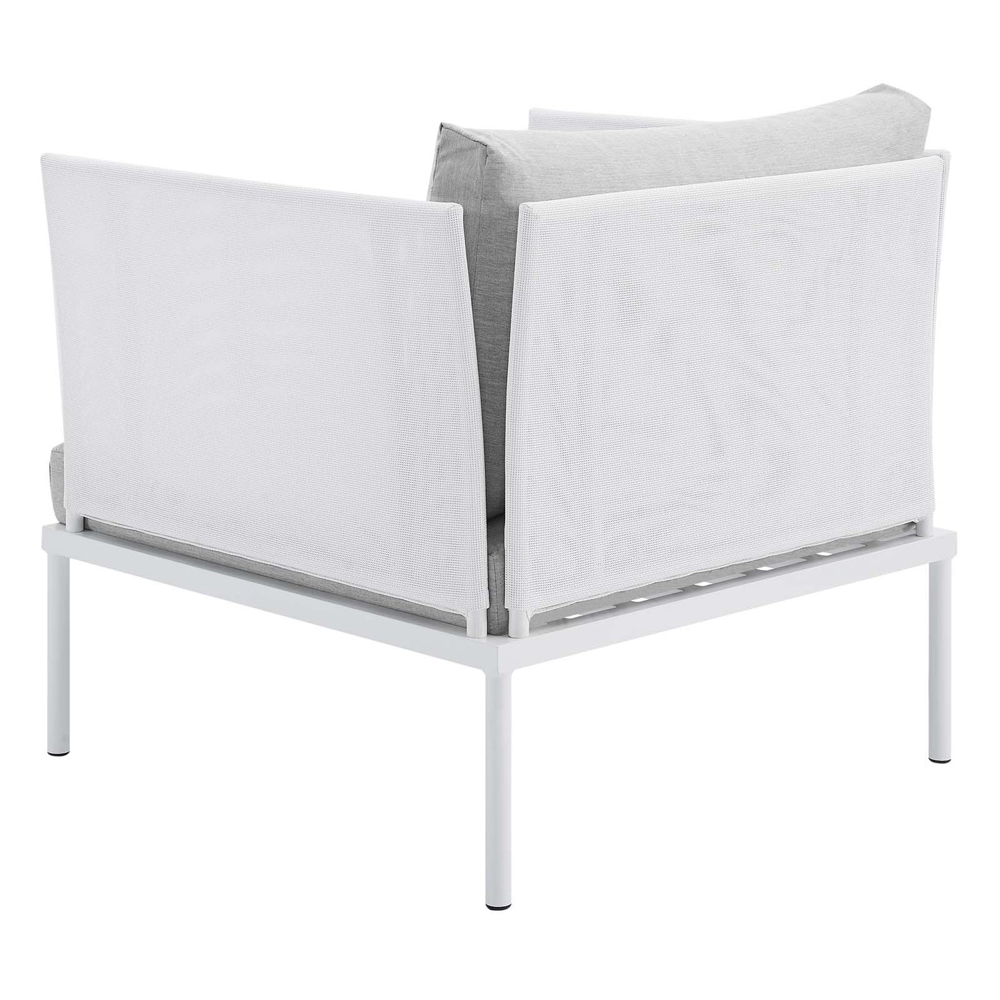 Harmony Sunbrella® Outdoor Patio Aluminum Armchair, Aluminum, Metal, Steel, White Grey Gray, 20789