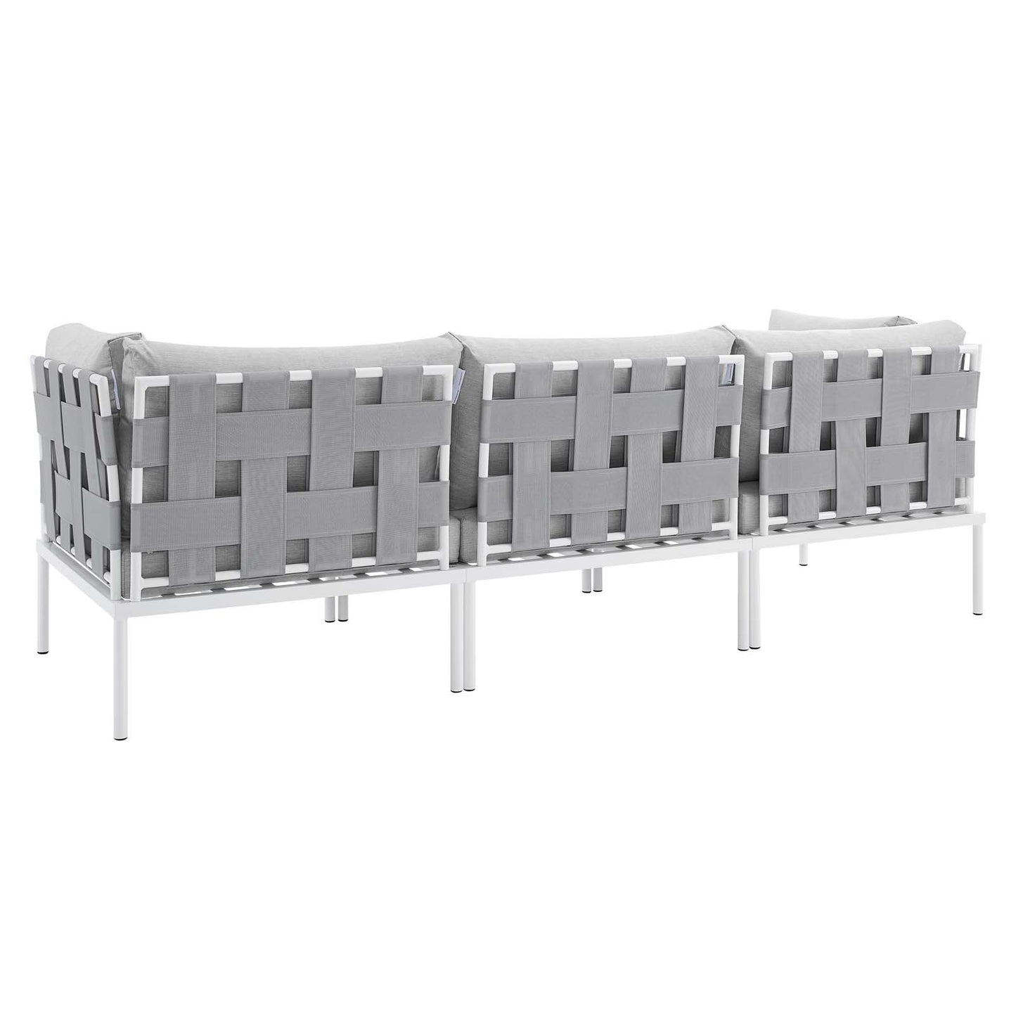 Harmony Sunbrella® Outdoor Patio Aluminum Sofa, Aluminum, Metal, Steel, Grey Gray, 20815