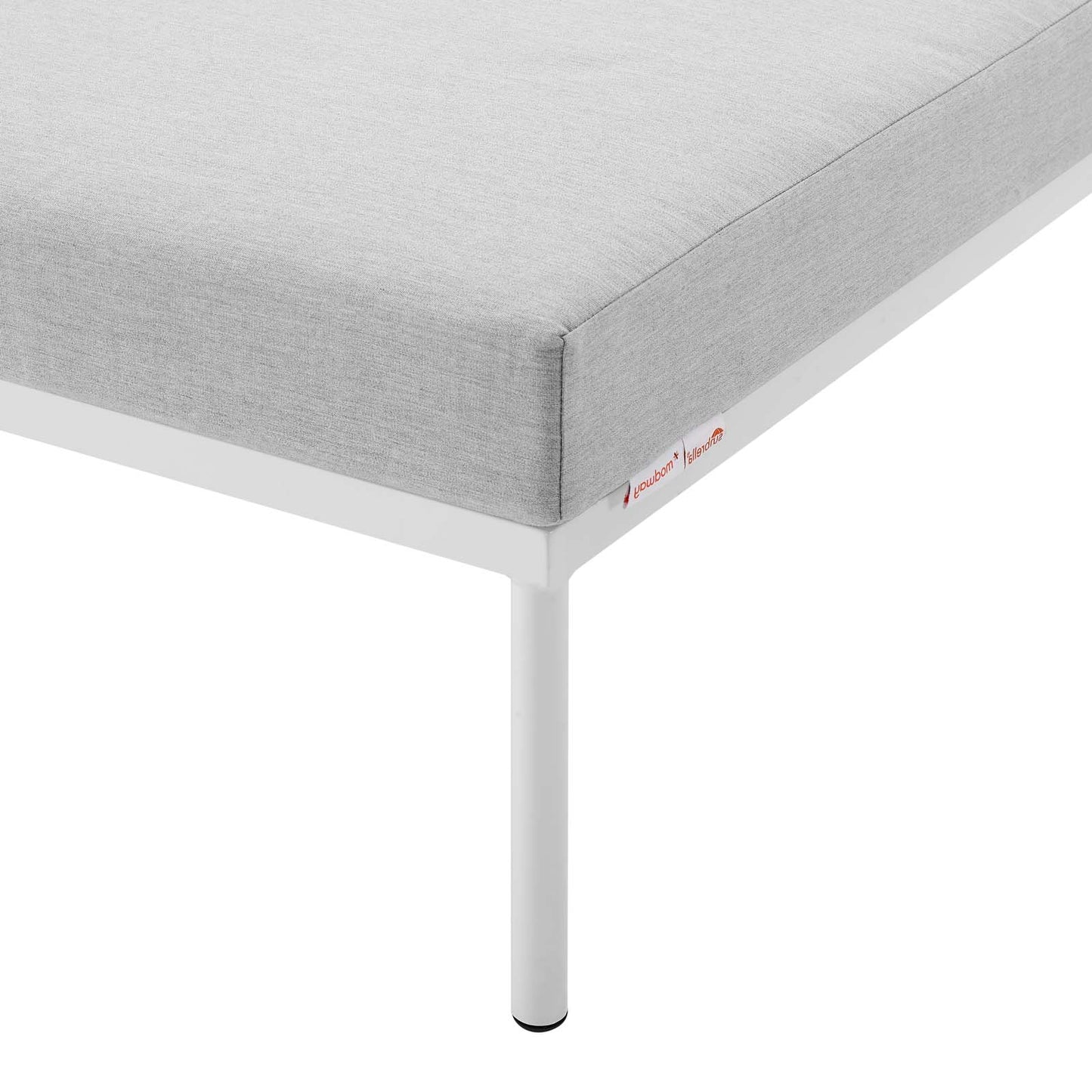 Harmony Sunbrella® Outdoor Patio Aluminum Ottoman, Aluminum, Metal, Steel, Grey Gray, 20817