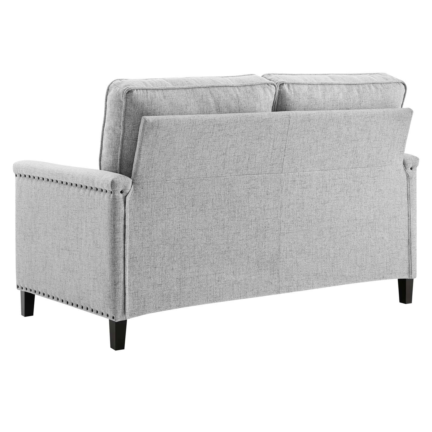 Ashton Upholstered Fabric Loveseat, Fabric, Light Grey Gray, 20829