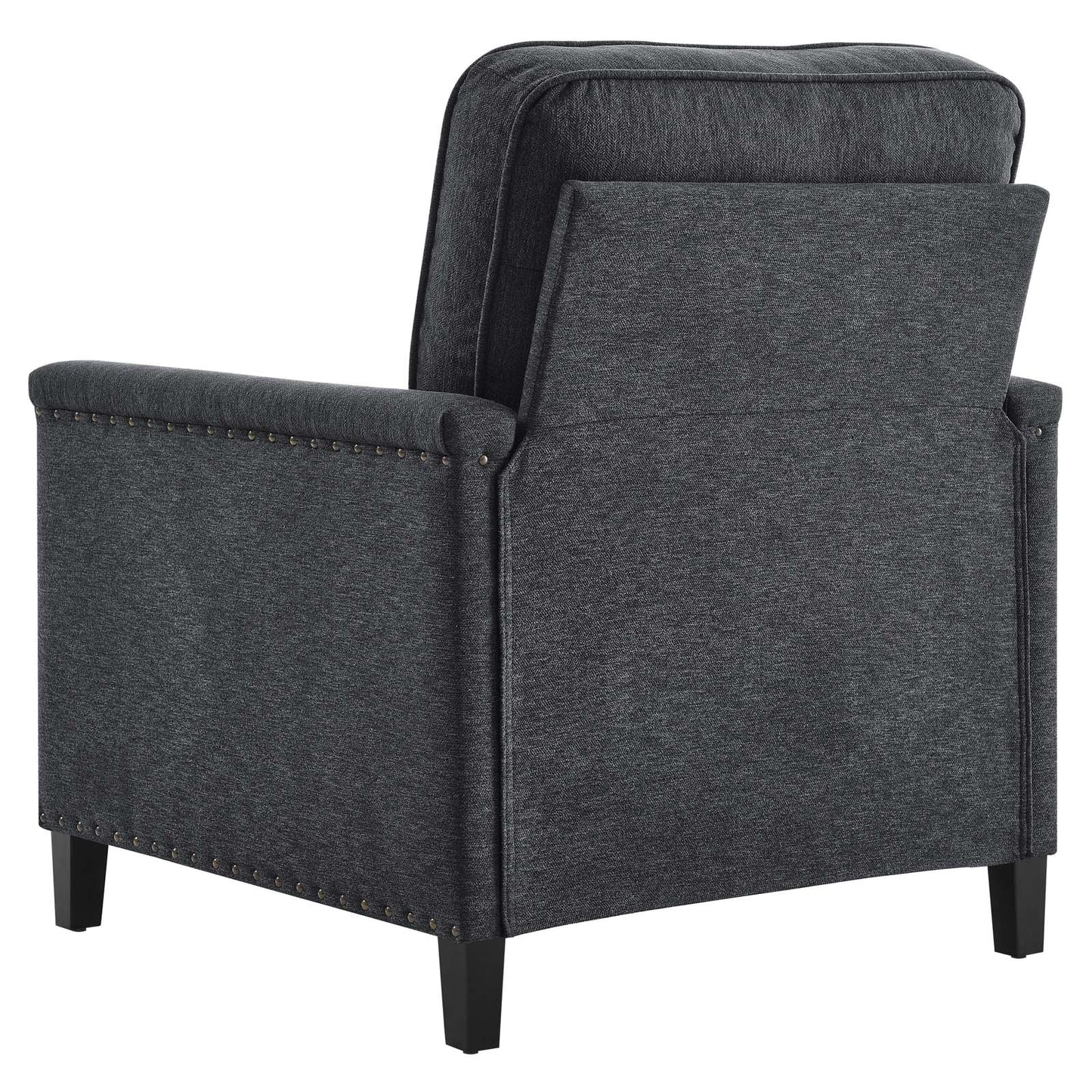Ashton Upholstered Fabric Armchair, Fabric, Dark Grey Gray, 20835