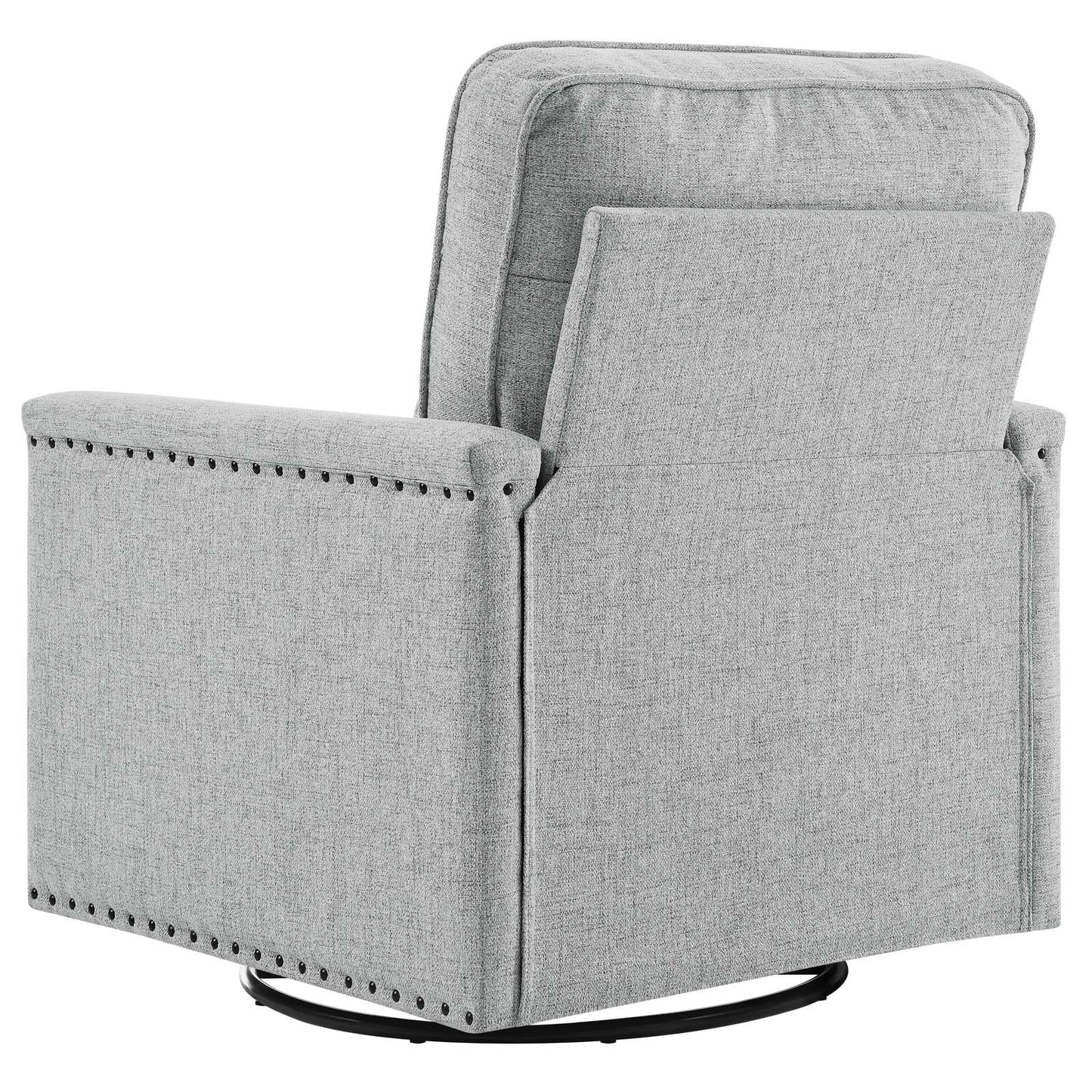 Ashton Upholstered Fabric Swivel Chair, Fabric, Light Grey Gray, 20843
