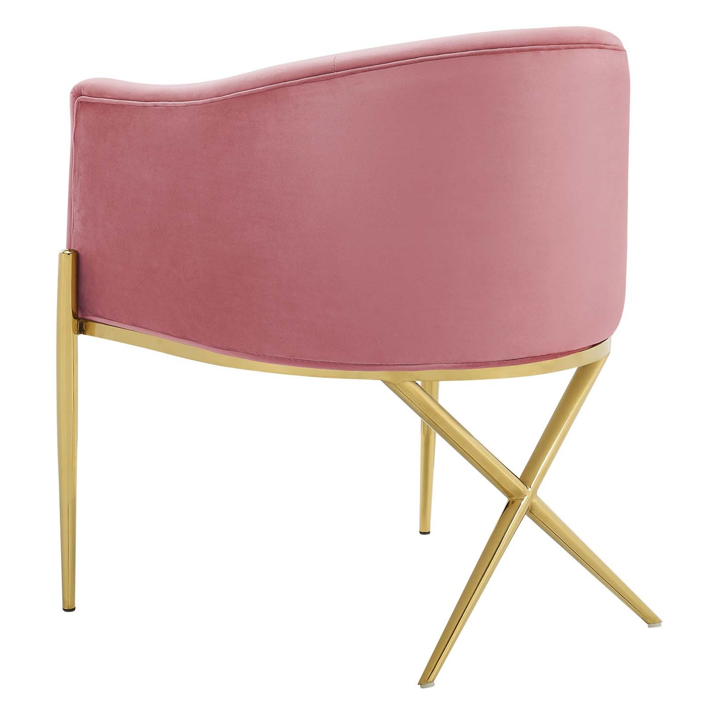 Savour Accent Dining Armchair Performance Velvet Set of 2, Velvet, Metal Steel, Pink, 20855