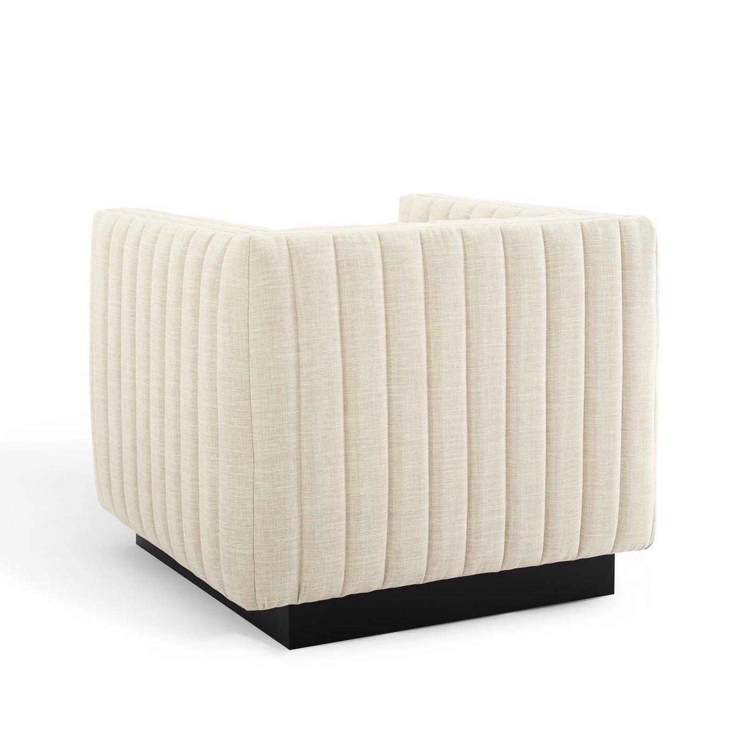 Conjure Tufted Armchair Upholstered Fabric Set of 2, Fabric, Beige, 20872