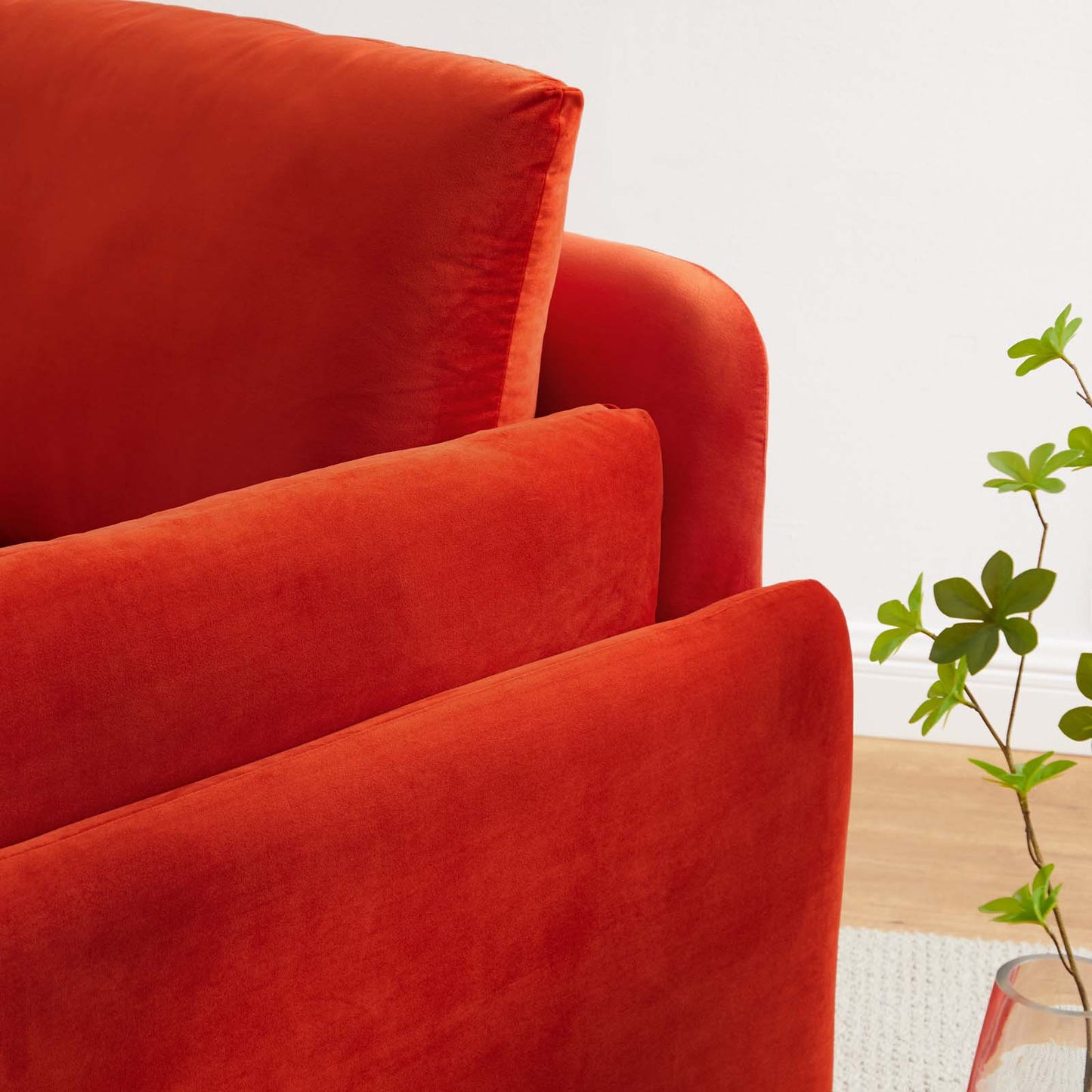 Indicate Performance Velvet Armchair, Velvet, Orange, 23319