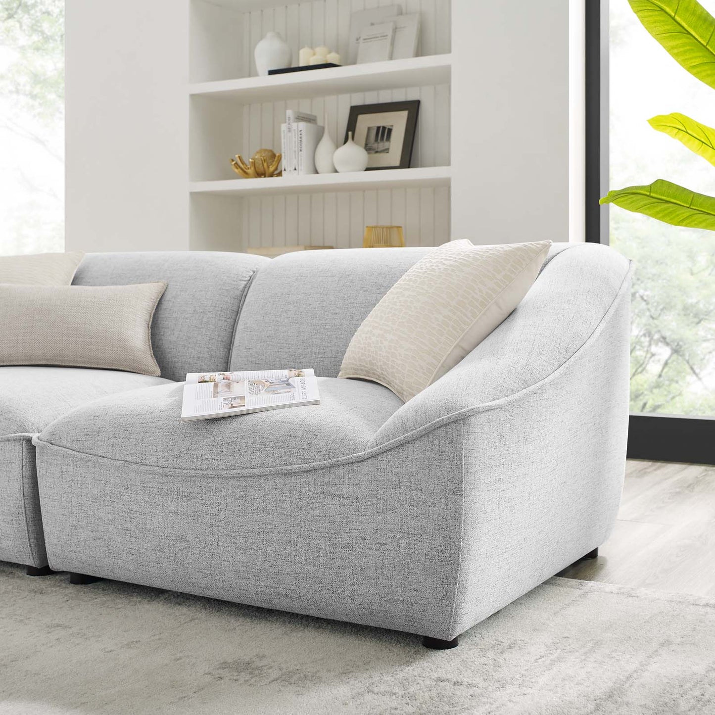 Comprise 2-Piece Loveseat, Fabric, Light Grey Gray, 21069