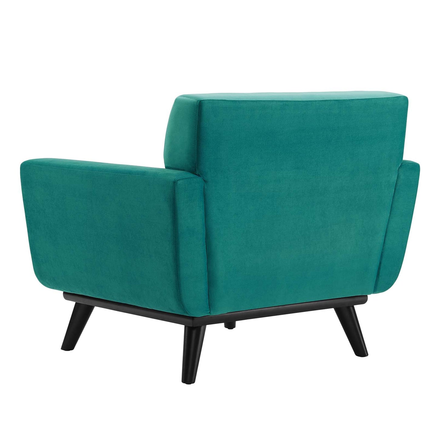 Engage Channel Tufted Performance Velvet Armchair, Velvet, Teal Blue, 21165